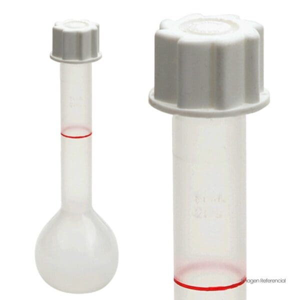 Matraz Aforado Plástico 50 ml con Tapa | Polipropileno